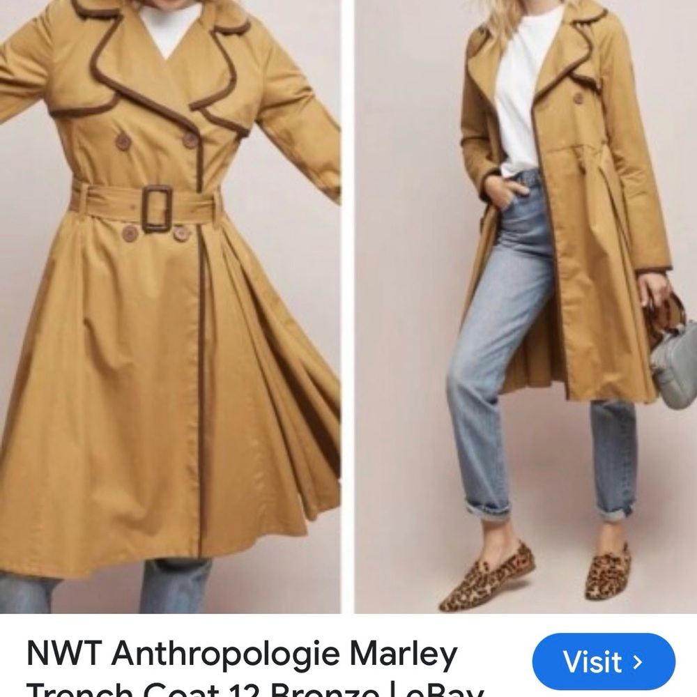 Anthropologie Marley Tan Trench Coat